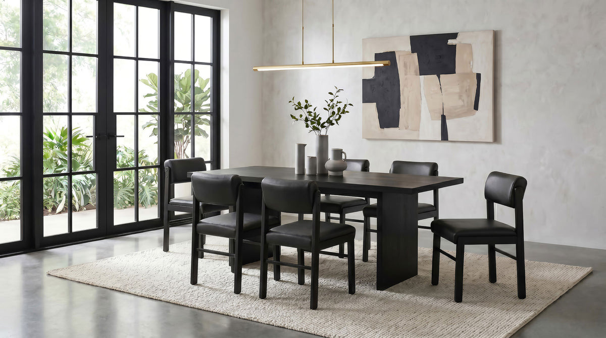 Decker 7-piece 82-inch Rectangular Dining Set Black
