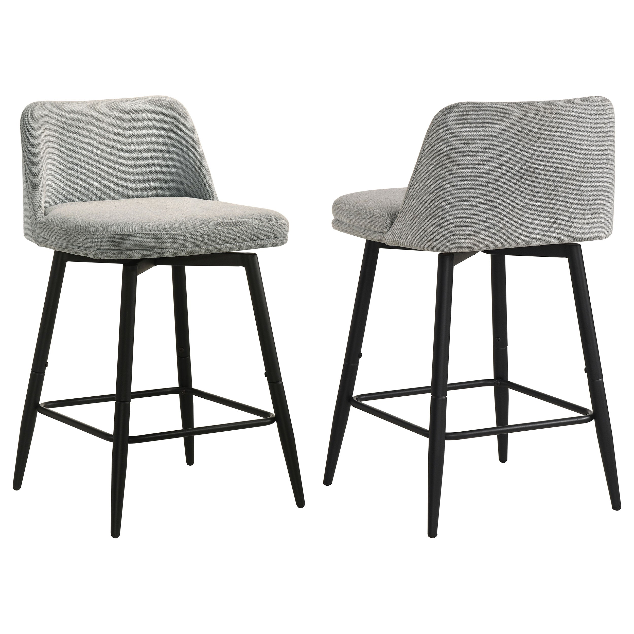 Mellor Fabric Upholstered Swivel Counter Chair Grey (Set of 2)