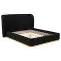 Blaire Upholstered Queen Wingback Platform Bed Black