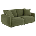 Elysia Fabric Upholstered Modular Lounge Loveseat Green