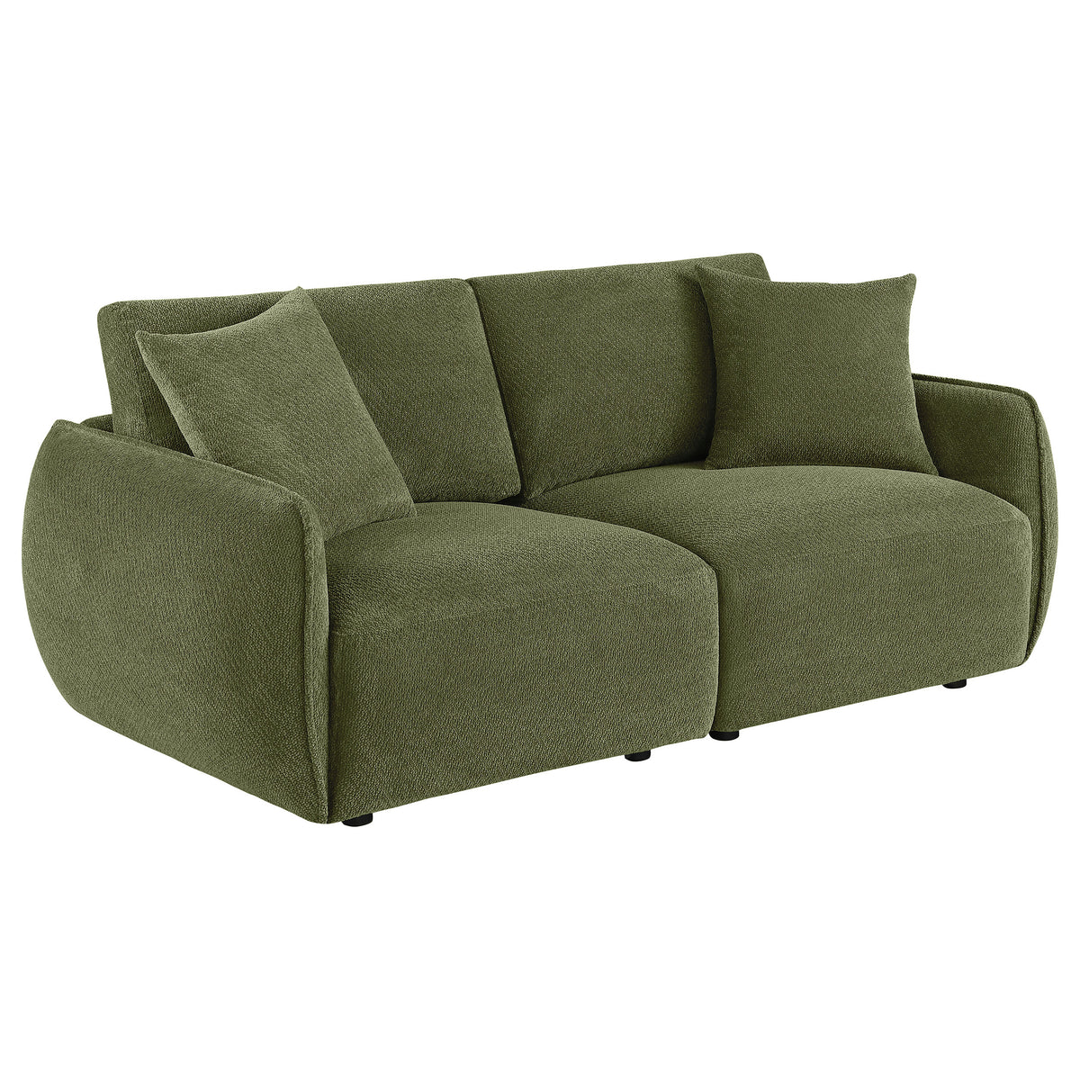 Elysia Fabric Upholstered Modular Lounge Loveseat Green