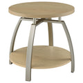 Dacre Round Engineered Wood Top Side End Table Greige