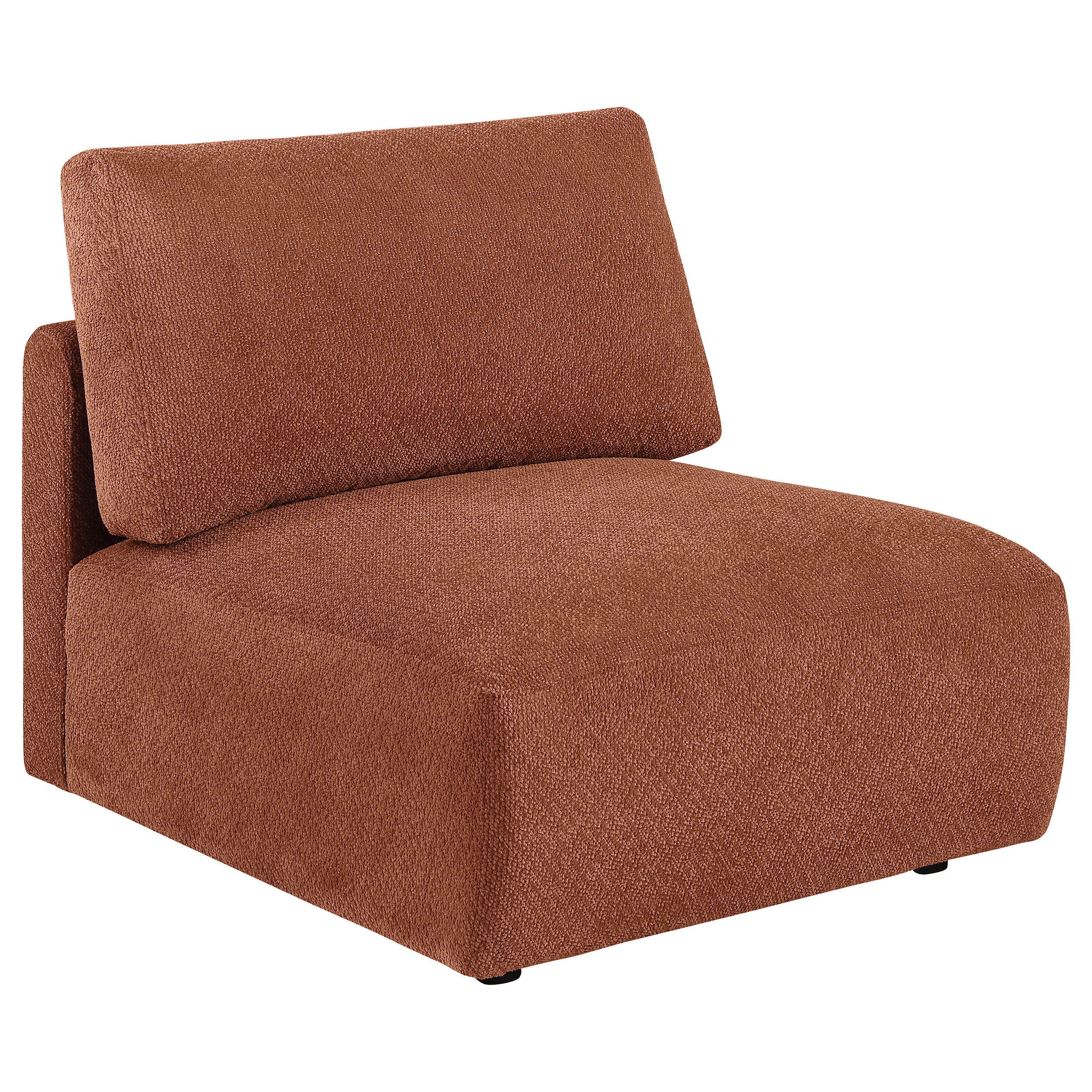 Elysia Fabric Upholstered Modular Armless Chair Coral