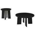 Strouse 47-inch Round Wood End Table & Coffee Table Set Black