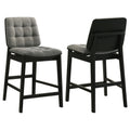 Redbridge Upholstered Counter Chair Grey and Black (Set of 2)
