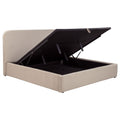 Anders Upholstered Storage Lift Platform Bed Beige — Beige King