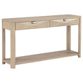 Marcelo Sofa Console Table with 2 Drawers and Shelf Light Elm