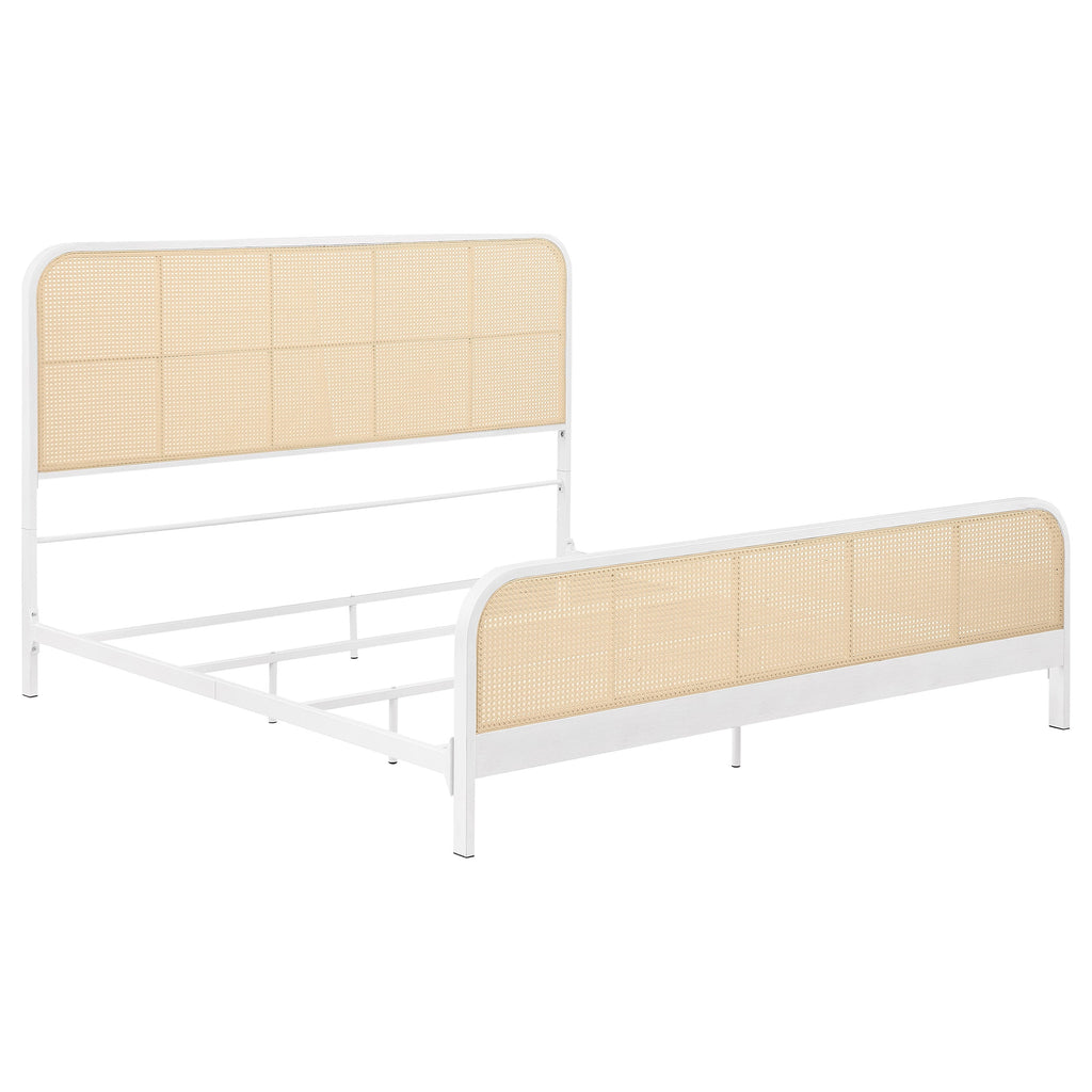Lanewood Open Cane Webbing Metal Bed White — White King