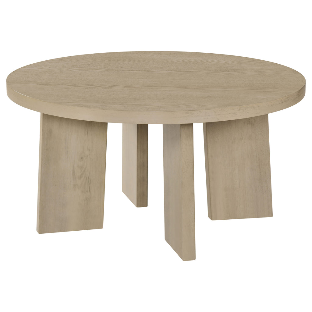 Strouse 47-inch Round Wood Coffee Table Black
