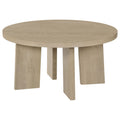 Strouse 47-inch Round Wood Coffee Table Black