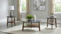 Bradley 3-Piece Round SmartTop Coffee Table Set Smokey Grey and Brown