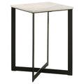 Tobin Square Marble Top End Table White and Black