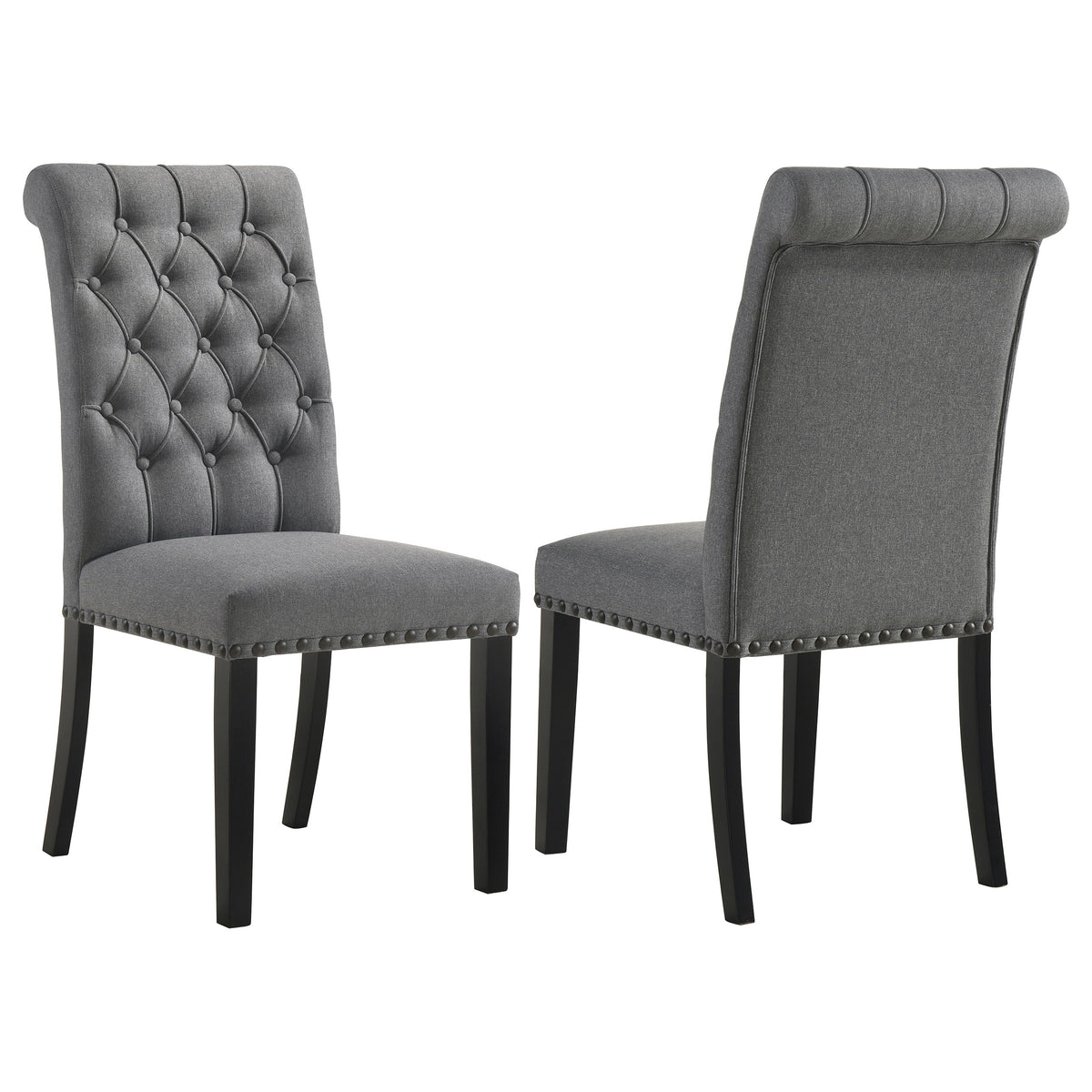 Alana Fabric Upholstered Dining Side Chair Grey (Set of 2)