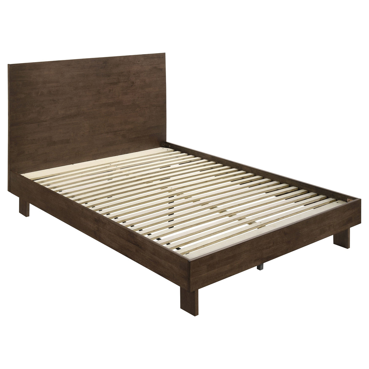 Glenwood 48-inch Platform Panel Bed Warm Brown — Brown Queen