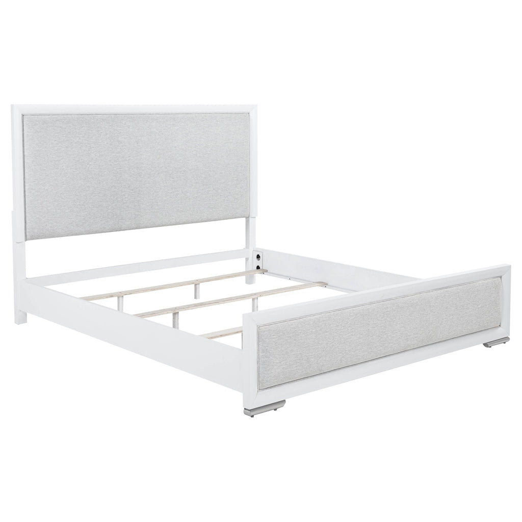 Gracemont 57-inch Panel Bed Grey and White — White King