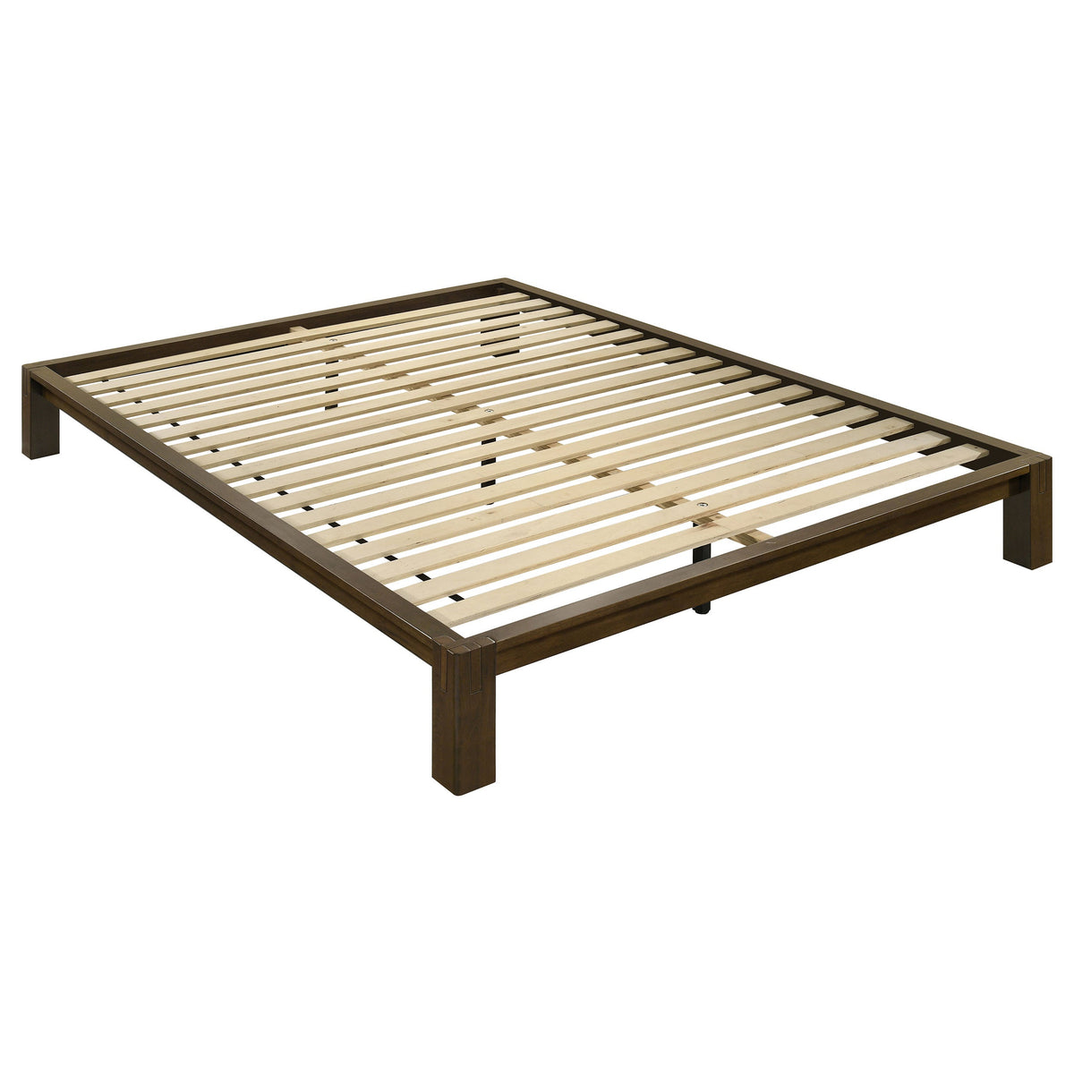 Gislen Easy Assembly Wood Platform Bed Walnut — Brown Full