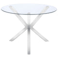 Vance Round 41-inch Glass Top Asterisk Dining Table Chrome