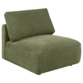 Elysia Fabric Upholstered Modular Armless Chair Green