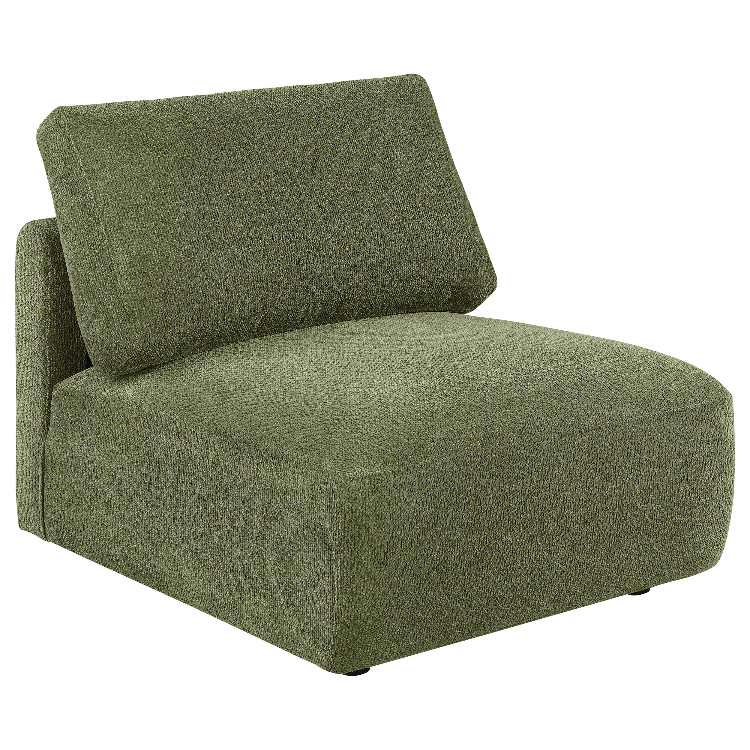 Elysia Fabric Upholstered Modular Armless Chair Green