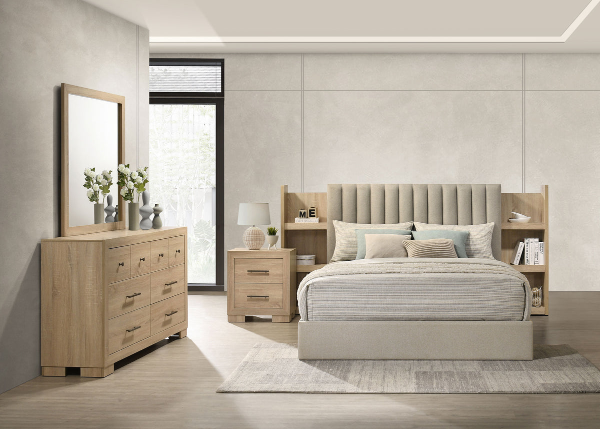 Arielle 4-piece Queen Bedroom Set Light Oak