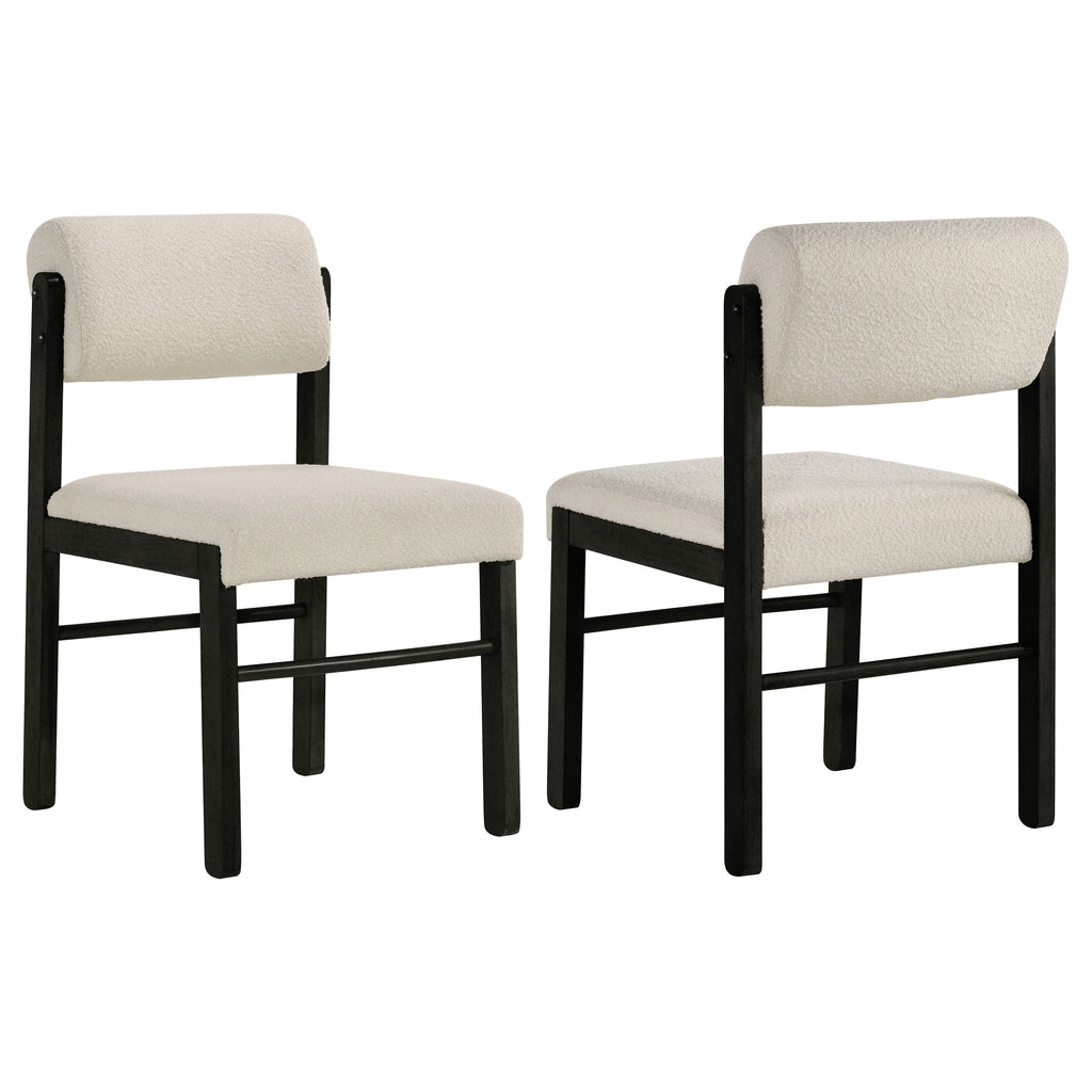 Kehoe Upholstered Dining Side Chair Cream and Black (Set of 2)