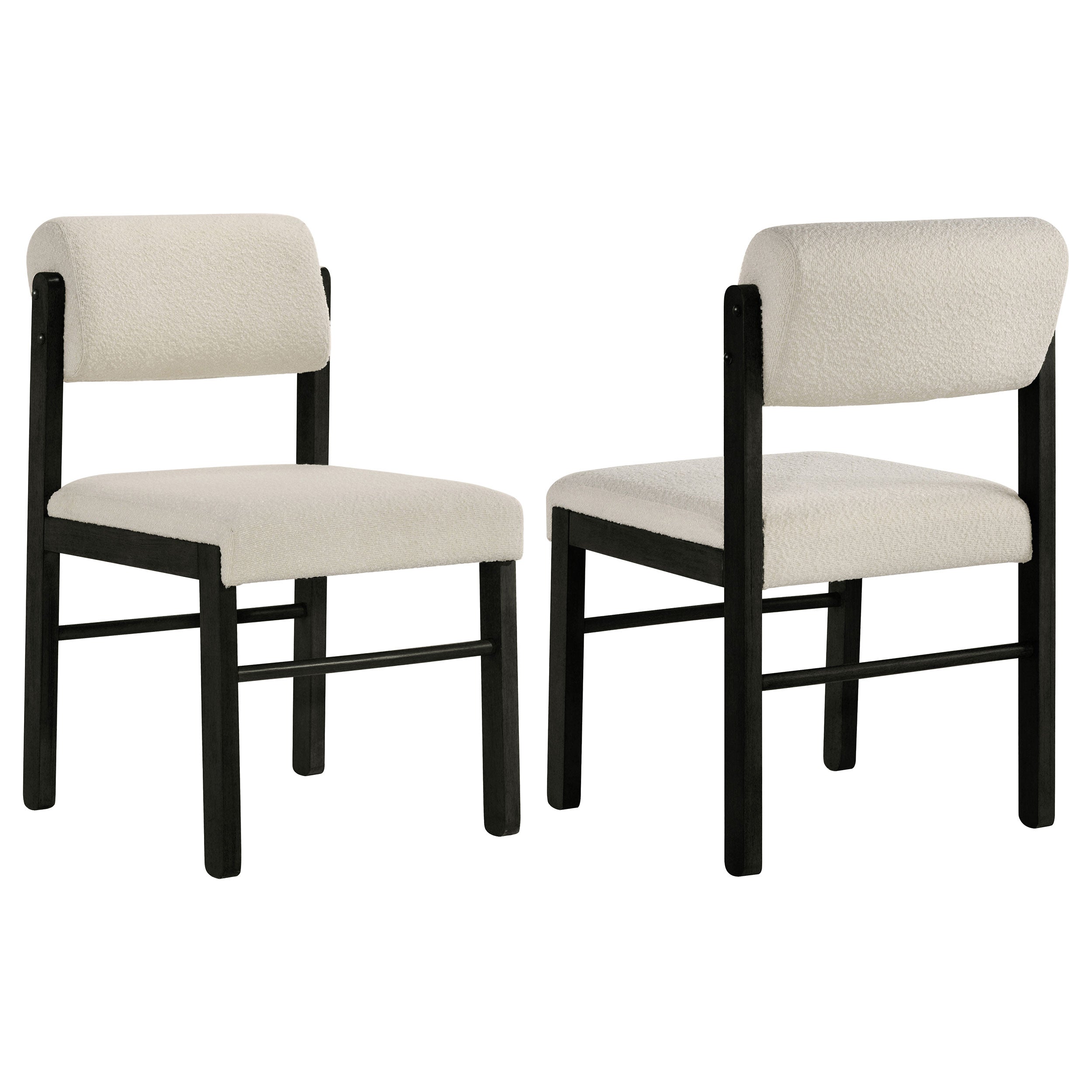 Kehoe Upholstered Dining Side Chair Cream and Black (Set of 2)