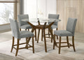 Paxton 5-piece Round Glass Top Counter Height Dining Set Grey