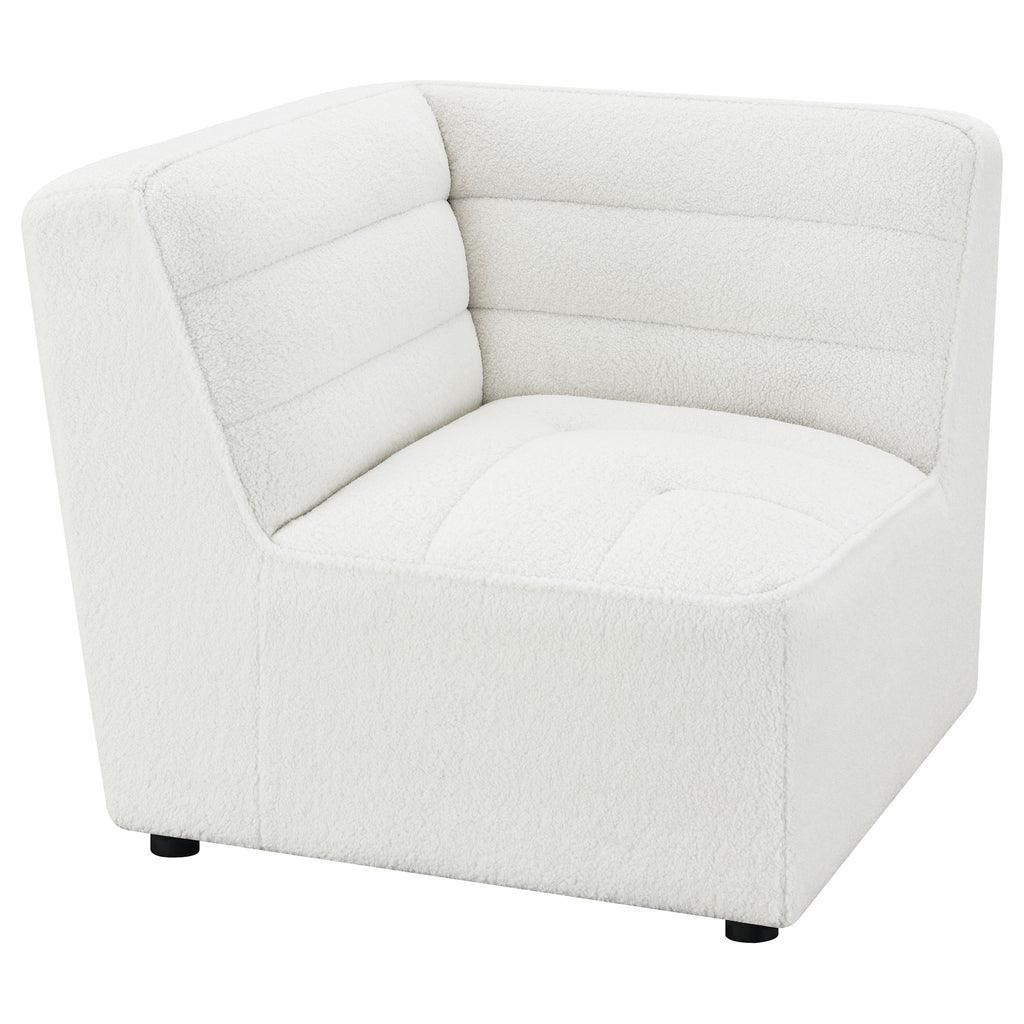Sunny Upholstered Corner Chair Ivory Sherpa