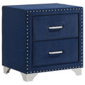 Melody Upholstered 2-drawer Nightstand Pacific Blue