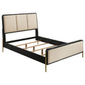 Arini 56-inch Panel Bed Cream and Black — Black California King