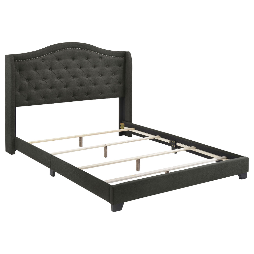 Sonoma Upholstered Wingback Bed Grey — Grey Full