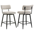 Levine Fabric Upholstered Swivel Counter Chair Cream (Set of 2)