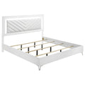 Cassia LED Panel Bed White High Gloss — White King