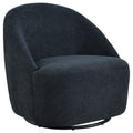 Leon Chenille Upholstered Swivel Accent Chair Black