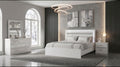 Viana 4-Piece Touch-Control LED Eastern King Bedroom Set White High Gloss