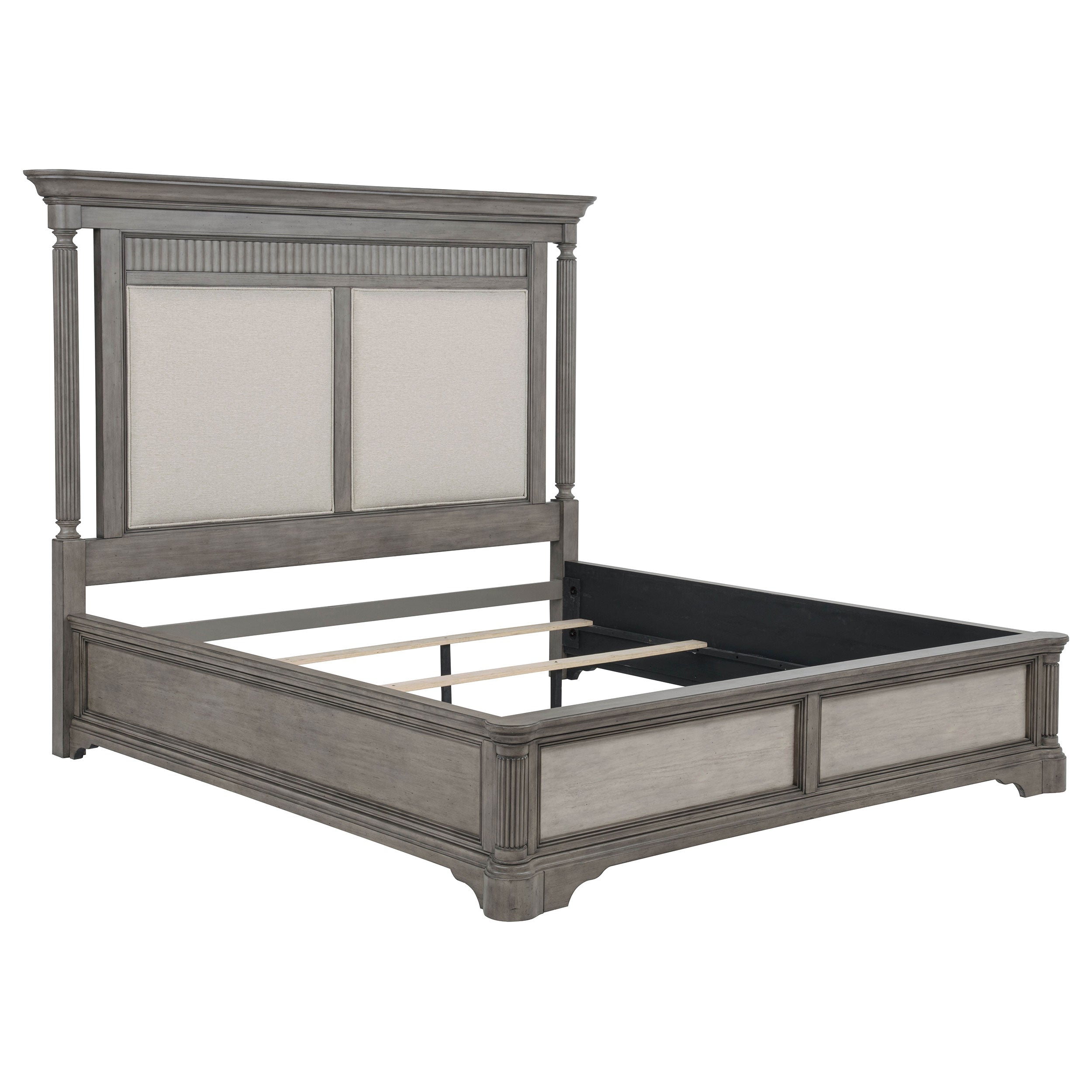 Cresswell Queen Upholstered Panel Bed Weathered Taupe