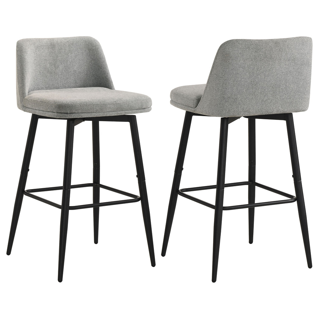 Mellor Fabric Upholstered Swivel Bar Chair Grey (Set of 2)