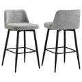 Mellor Fabric Upholstered Swivel Bar Chair Grey (Set of 2)