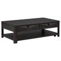 Marcelo Wood Coffee Table with 2 Drawers and Shelf Coffee