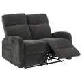 Hamilton Chenille Manual Reclining Loveseat Charcoal Grey