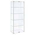 Delphinium 4-Shelf Clear Glass Curio Display Cabinet White