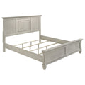 Franco Wood Panel Bed Distressed White — Ivory King