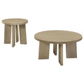 Strouse 47-inch Round Wood End Table & Coffee Table Set Black