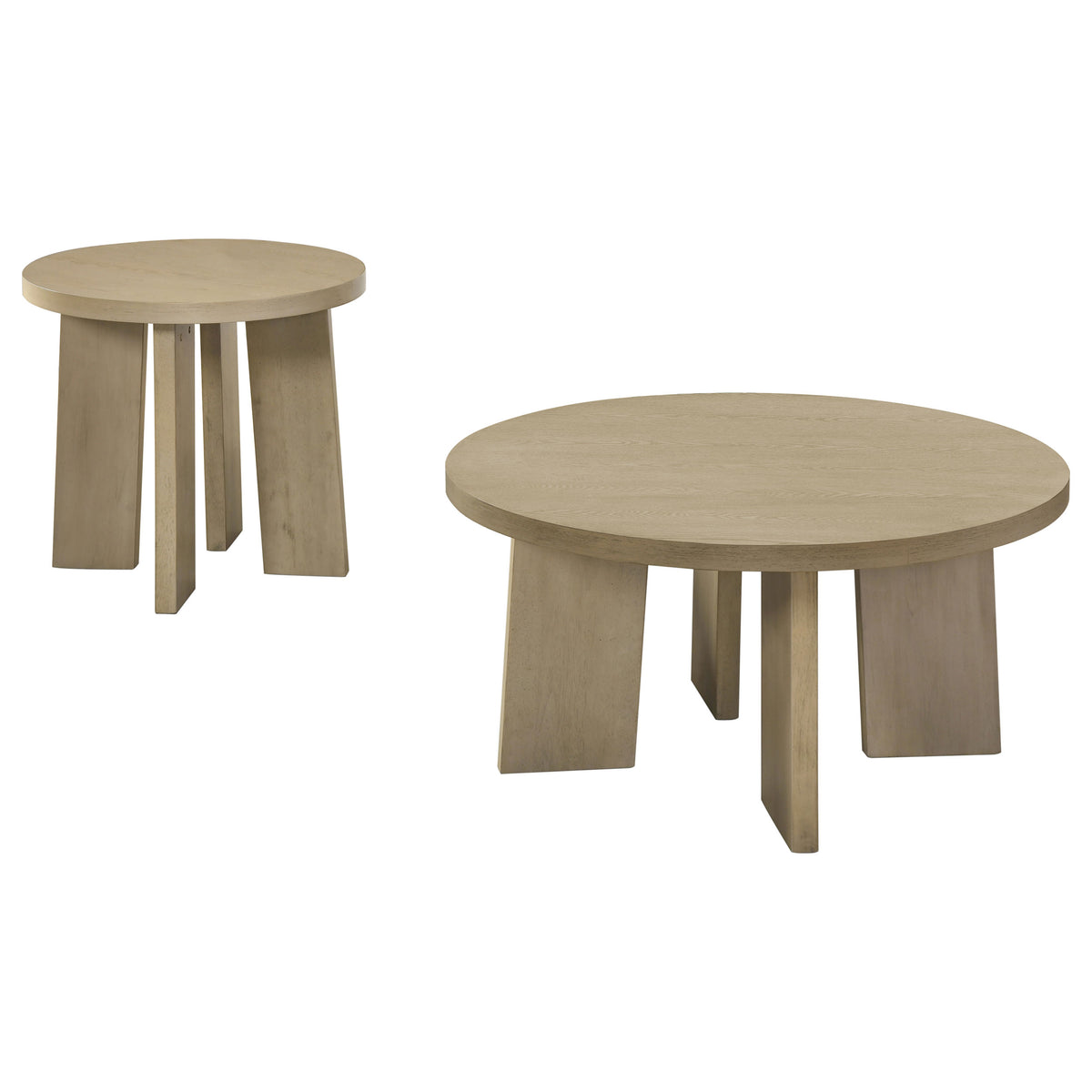 Strouse 47-inch Round Wood End Table & Coffee Table Set Black