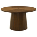 Galindo 52-inch Round Walnut Veneer Dining Table Walnut