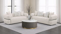Jeanette 2-piece Fabric Upholstered Round Arm Sofa Set Beige
