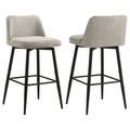 Mellor Fabric Upholstered Swivel Bar Chair Slate Brown (Set of 2)