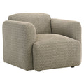 Dorset Fabric Upholstered Round Track Arm Accent Chair Brown