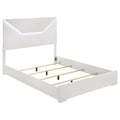 Ives Queen Panel Bed LED Headboard White High Gloss