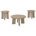 Strouse 47-inch Round Wood End Table & Coffee Table Set Black